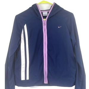 Nike Track Jacket Windbreaker‎ Hooded Womens Size Medium 8-10 Blue Pink Full Zip